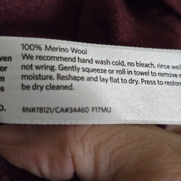 Eileen Fisher 100% Merino Wool Cowl Neck Assymetric Hem Tunic Sweater Size S - Picture 5 of 5